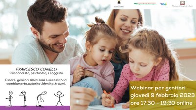 Essere genitori: webinar 9 febbraio online con Francesco Comelli a cura del Comune di Ferrara